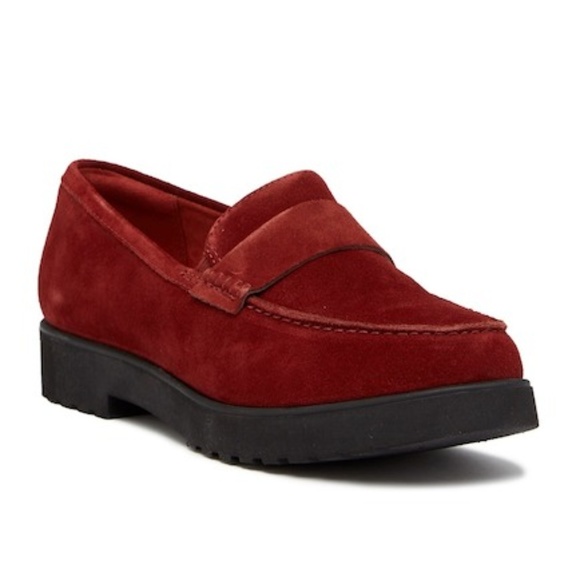 HP❤️NewClarks Suede Bellevue Hazen Platform Loafer - Picture 1 of 3